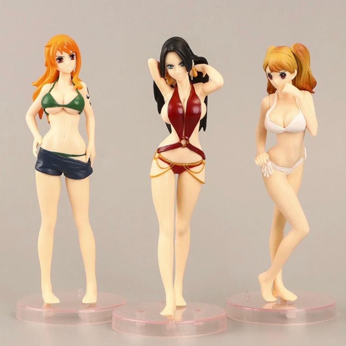 Swimsuit Girls Action Figure | Nami, Boa Hancock and Charlotte Pudding Set of 3 Character Collectible Toys |
